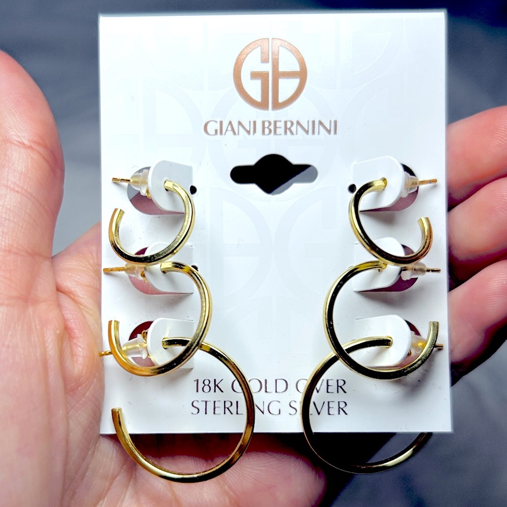 Giani Bernini hoop earrings set